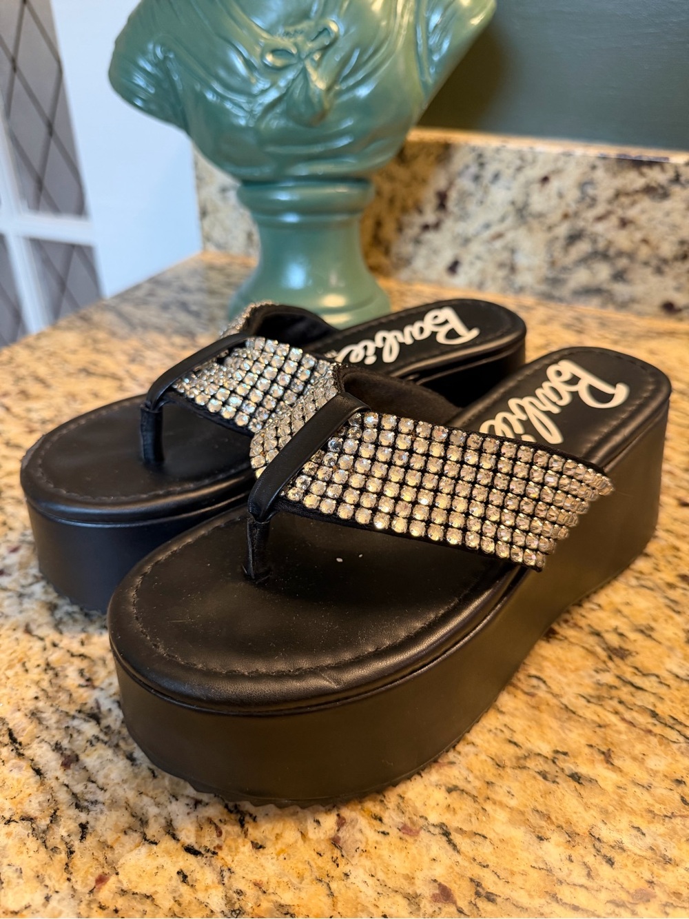 BARBIE platform sandal flip flop rhinestone thongs